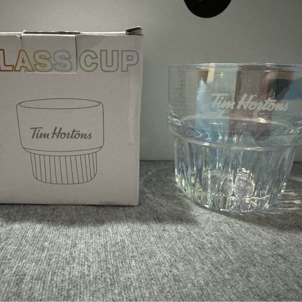 Tim Hortons Clear Glass Tumbler 5oz